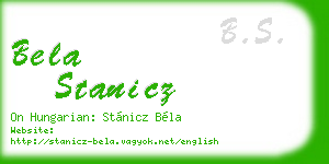 bela stanicz business card